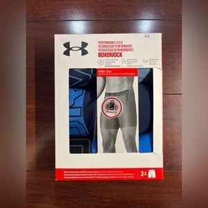 SEALED Mens 3-Pack Under Armour Tech Boxer Brief Large Blue UUSHJ823 480 6 Inch